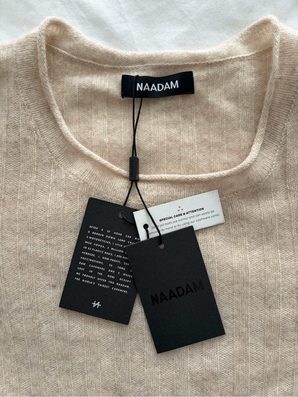 NAADAM Lightweight Balletcore Ribbed Cashmere Sweater Size Large - Picture 11 of 13